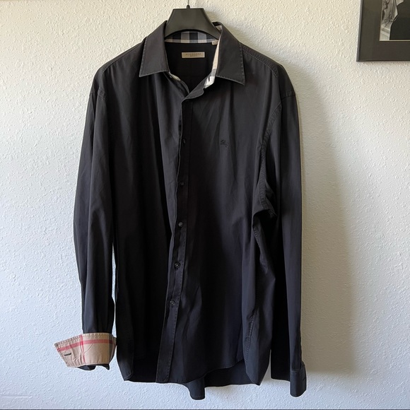 burberry black dress shirt Burberry Men Classic Fit Shirt Black